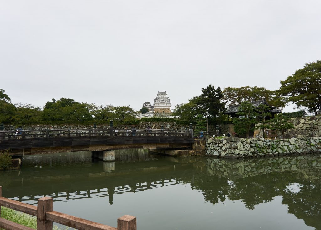 The bridge leading to Himeji Castle