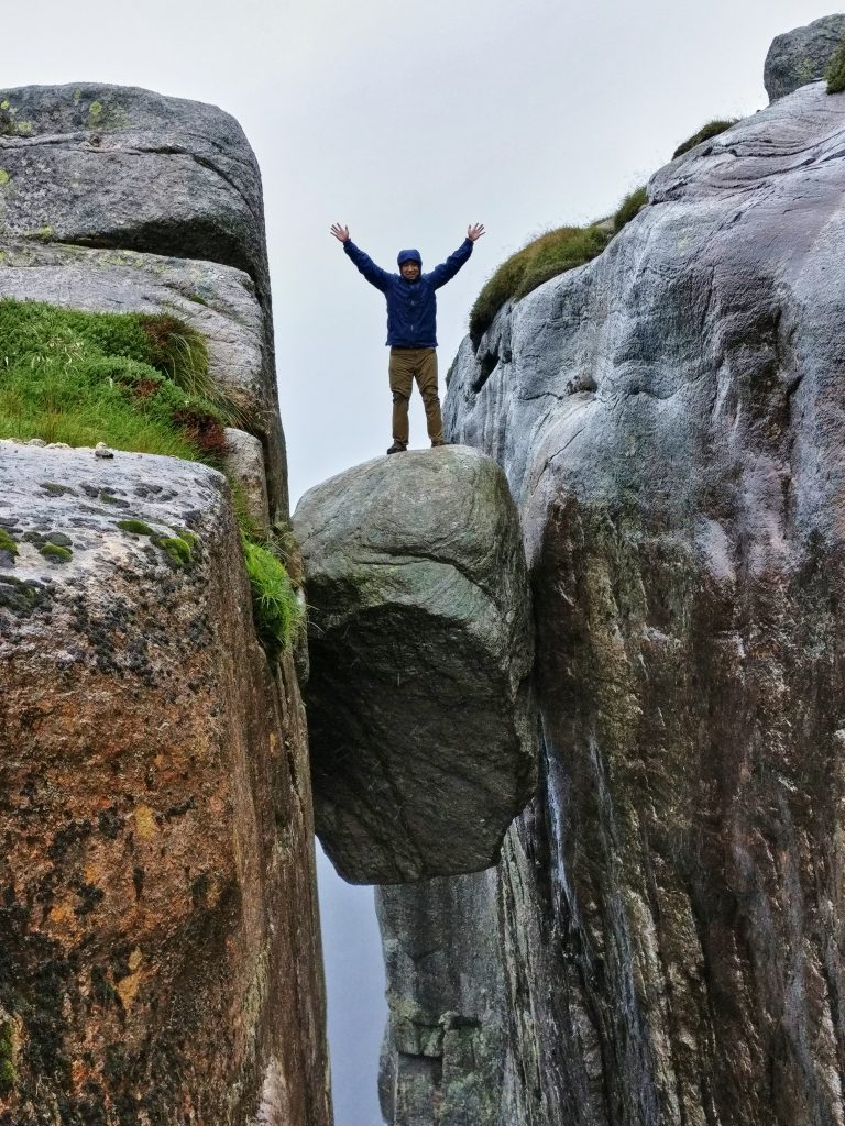 Made it on top of Kjeragbolten, achievement accomplished!